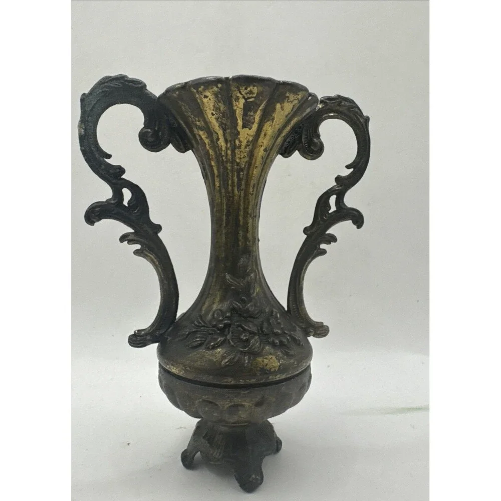 Vtg Florentine Brass colored Ornate flowers 5